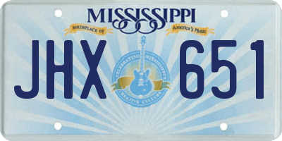 MS license plate JHX651