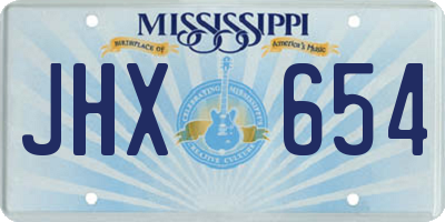 MS license plate JHX654