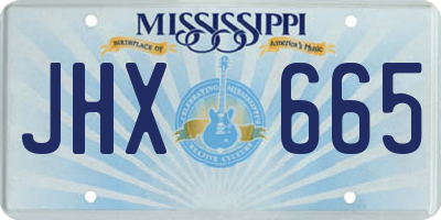 MS license plate JHX665