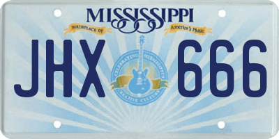 MS license plate JHX666