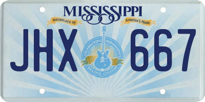 MS license plate JHX667