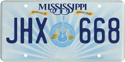 MS license plate JHX668