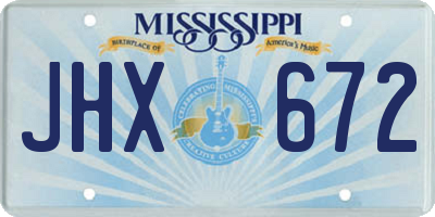 MS license plate JHX672