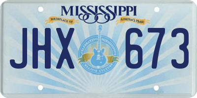 MS license plate JHX673