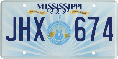 MS license plate JHX674
