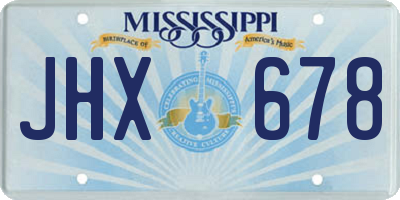 MS license plate JHX678
