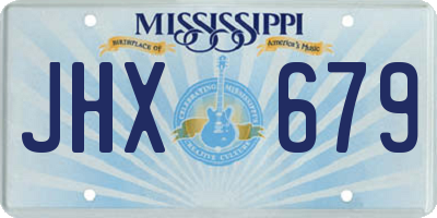 MS license plate JHX679