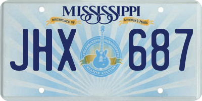 MS license plate JHX687