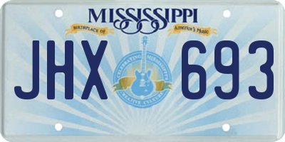 MS license plate JHX693