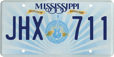 MS license plate JHX711