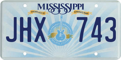 MS license plate JHX743