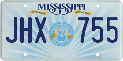 MS license plate JHX755