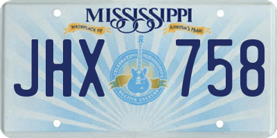 MS license plate JHX758