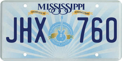 MS license plate JHX760