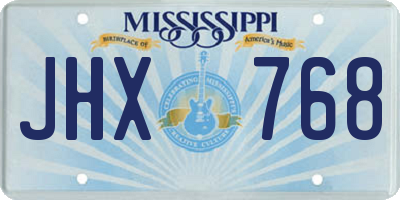 MS license plate JHX768