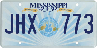 MS license plate JHX773