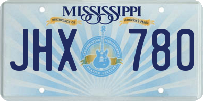 MS license plate JHX780