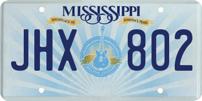 MS license plate JHX802