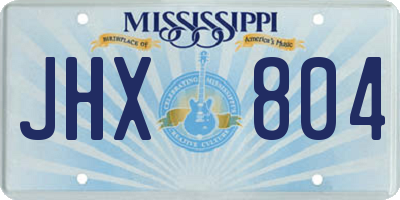 MS license plate JHX804