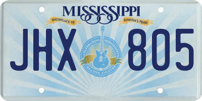 MS license plate JHX805