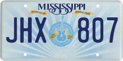 MS license plate JHX807