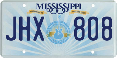 MS license plate JHX808