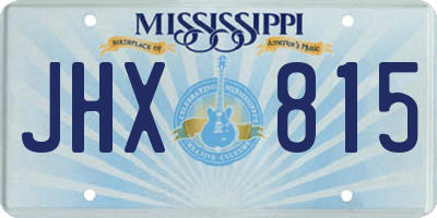 MS license plate JHX815