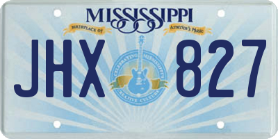 MS license plate JHX827