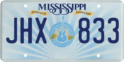 MS license plate JHX833