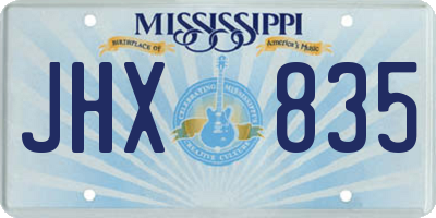 MS license plate JHX835