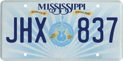 MS license plate JHX837