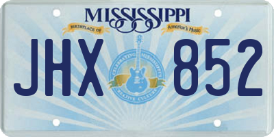 MS license plate JHX852