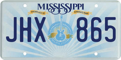 MS license plate JHX865