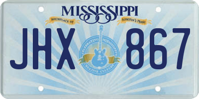MS license plate JHX867