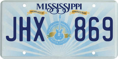 MS license plate JHX869