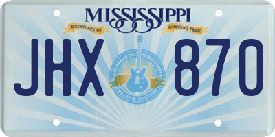 MS license plate JHX870