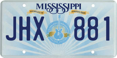 MS license plate JHX881