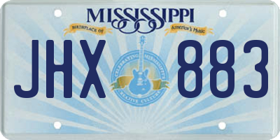 MS license plate JHX883