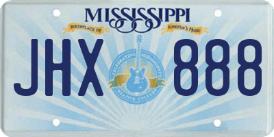 MS license plate JHX888