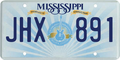 MS license plate JHX891