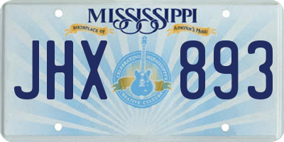 MS license plate JHX893