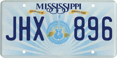 MS license plate JHX896