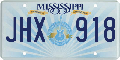 MS license plate JHX918