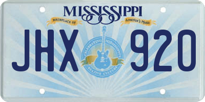 MS license plate JHX920