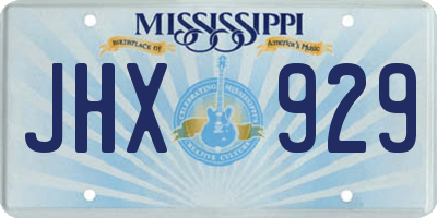 MS license plate JHX929