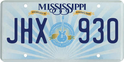 MS license plate JHX930
