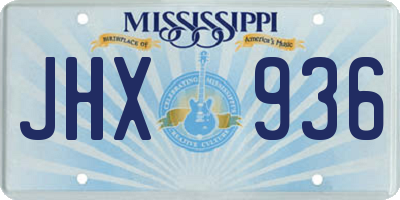 MS license plate JHX936