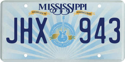 MS license plate JHX943