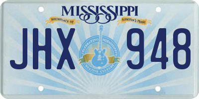 MS license plate JHX948