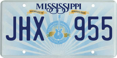 MS license plate JHX955